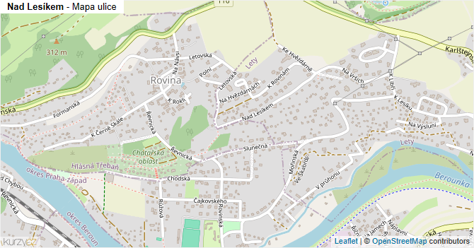 Nad Lesíkem - mapa ulice