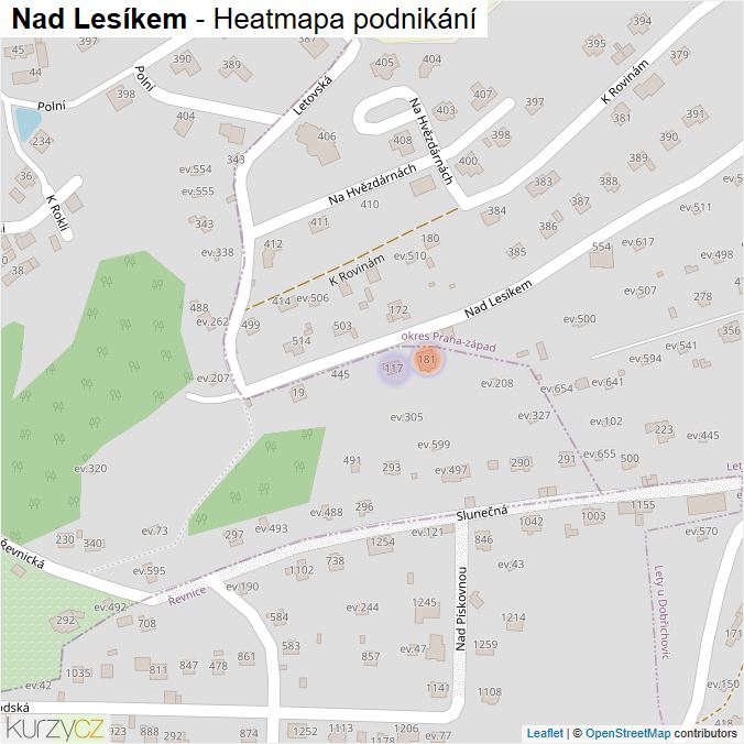 Mapa Nad Lesíkem - Firmy v ulici.