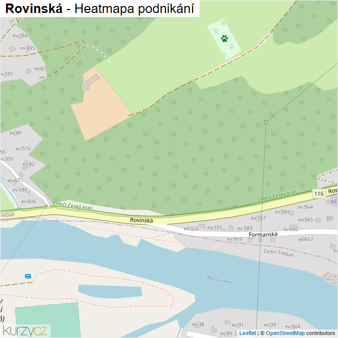 Mapa Rovinská - Firmy v ulici.