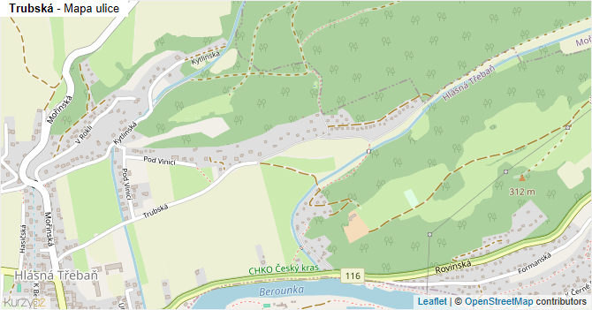 Trubská - mapa ulice