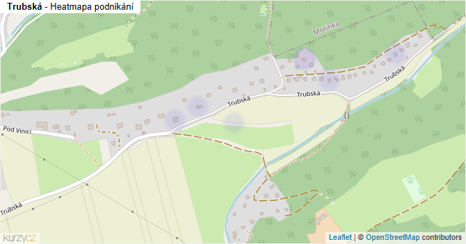 Trubská - mapa podnikání