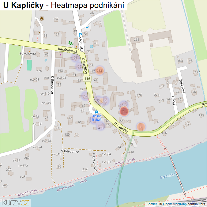 Mapa U Kapličky - Firmy v ulici.
