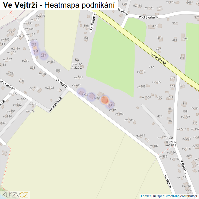 Mapa Ve Vejtrži - Firmy v ulici.