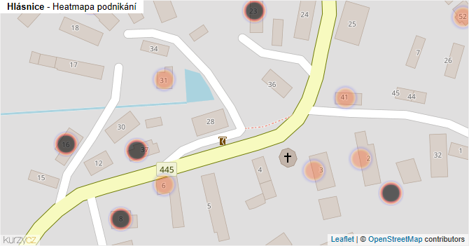 Hlásnice - mapa podnikání
