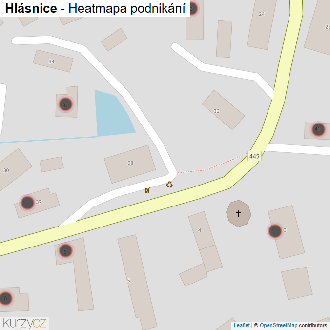 Mapa Hlásnice - Firmy v obci.