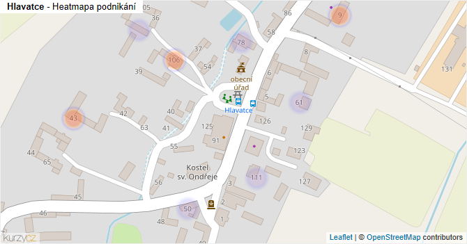 Hlavatce - mapa podnikání