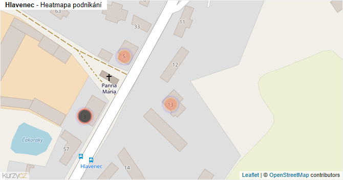 Hlavenec - mapa podnikání
