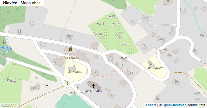 Hlavice - mapa obce
