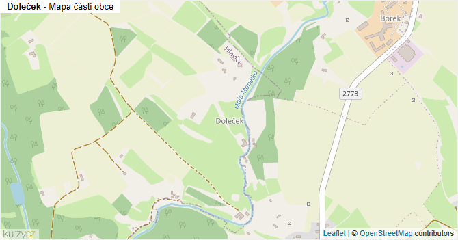 Doleček - mapa části obce