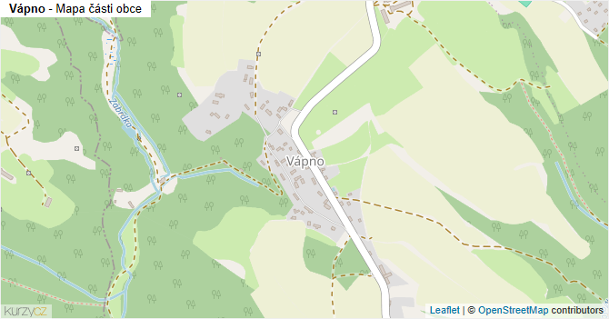 Vápno - mapa části obce