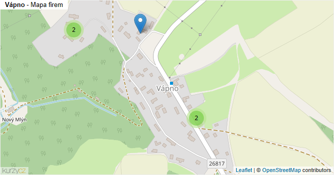 Vápno - mapa firem