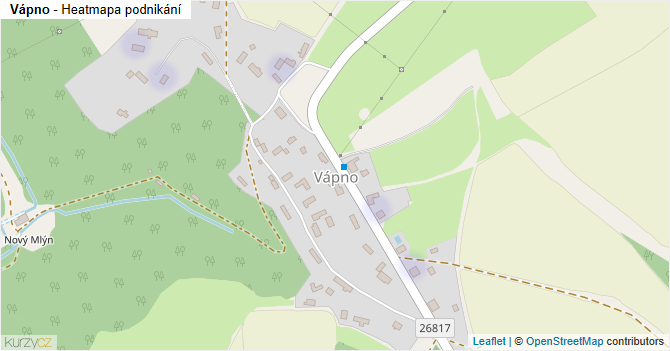 Vápno - mapa podnikání