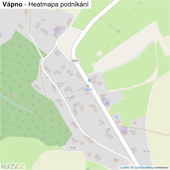 Mapa Vápno - Firmy v části obce.