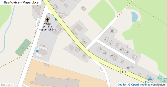 Hlavňovice - mapa obce