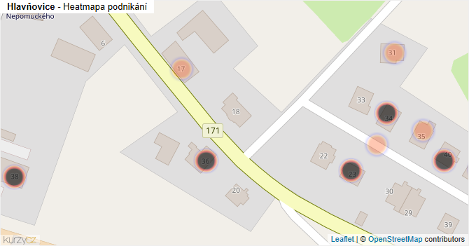 Hlavňovice - mapa podnikání