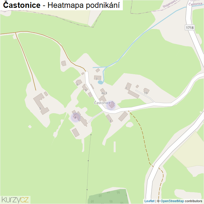 Mapa Častonice - Firmy v části obce.