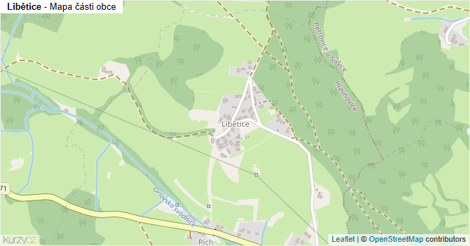Libětice - mapa části obce