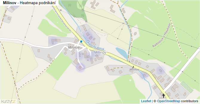 Milínov - mapa podnikání