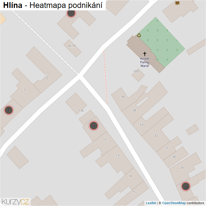 Mapa Hlína - Firmy v obci.