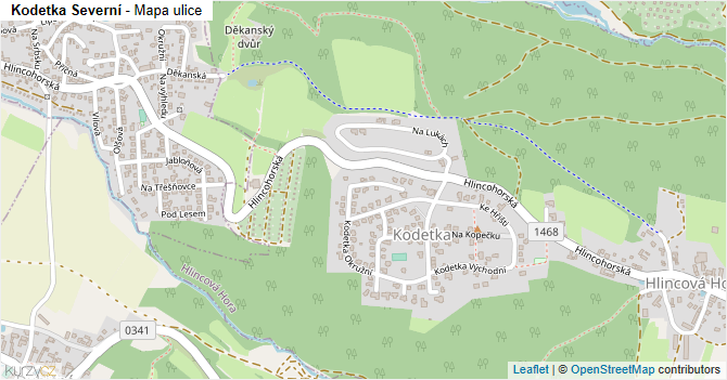 Kodetka Severní - mapa ulice