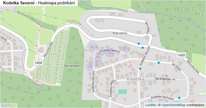 Kodetka Severní - mapa podnikání