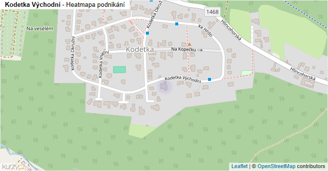 Kodetka Východní - mapa podnikání