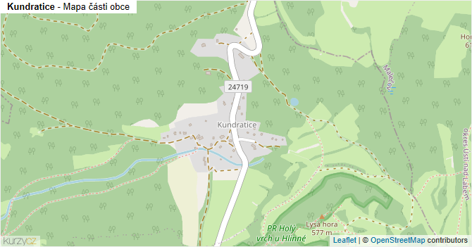Kundratice - mapa části obce