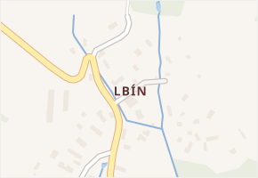 Lbín v obci Hlinná - mapa části obce
