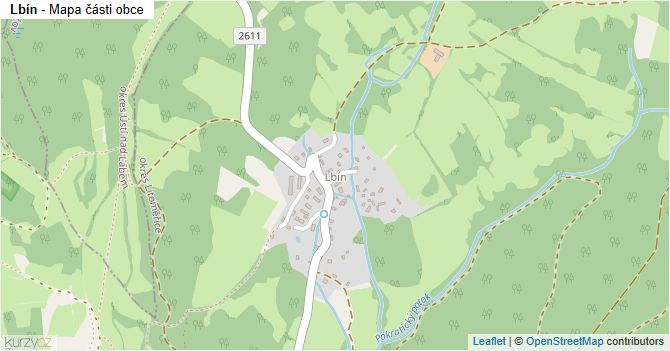 Lbín - mapa části obce
