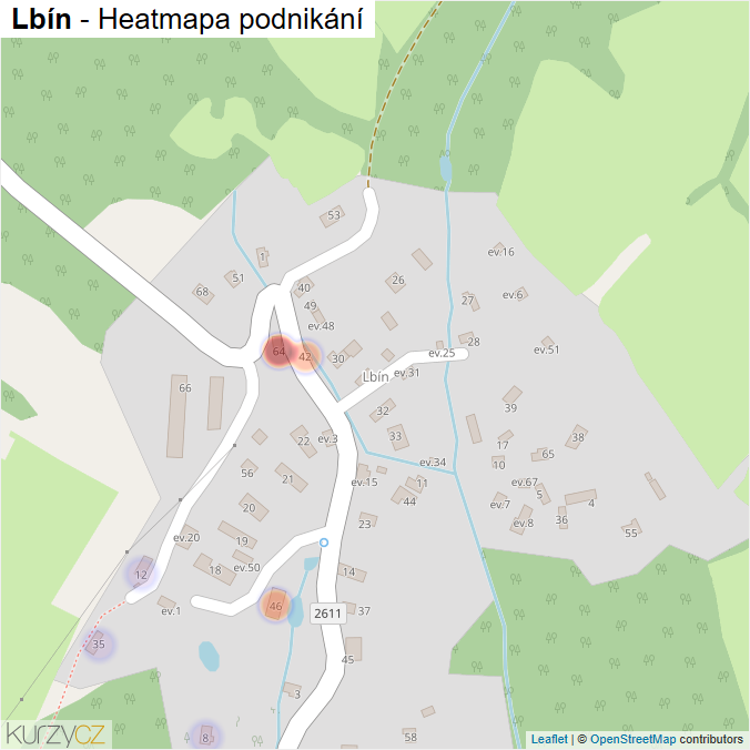 Mapa Lbín - Firmy v části obce.