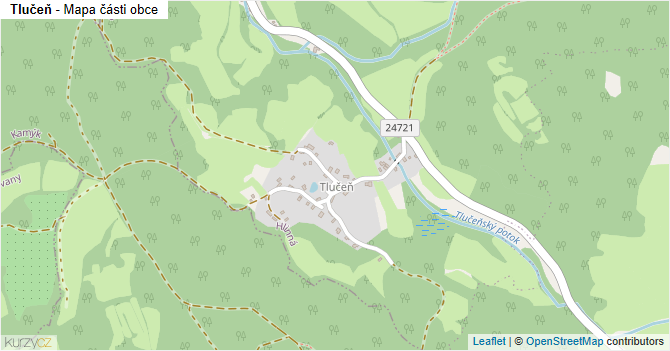 Tlučeň - mapa části obce