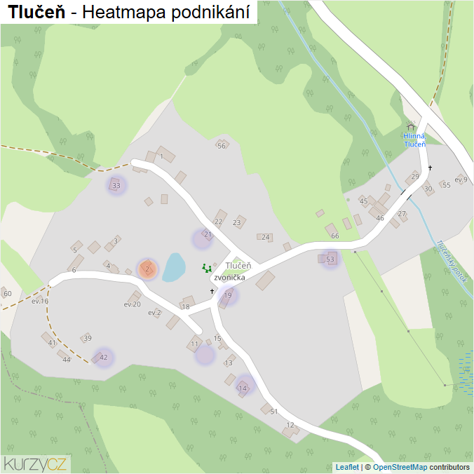 Mapa Tlučeň - Firmy v části obce.