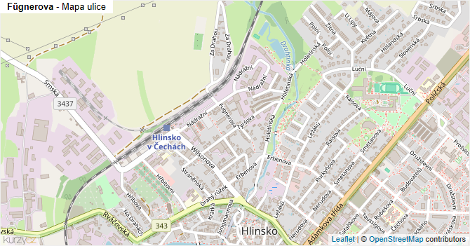 Fűgnerova - mapa ulice