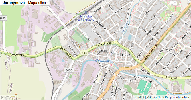 Jeronýmova - mapa ulice