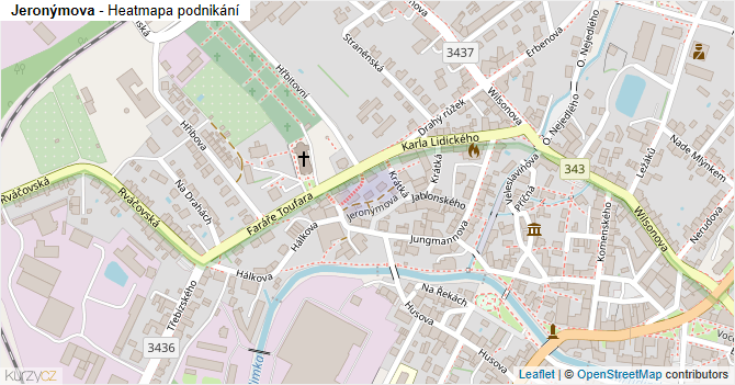 Jeronýmova - mapa podnikání