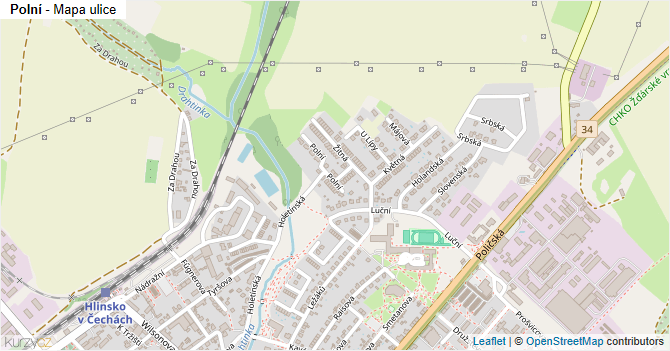 Polní - mapa ulice