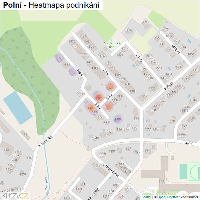 Mapa Polní - Firmy v ulici.