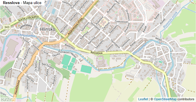 Resslova - mapa ulice