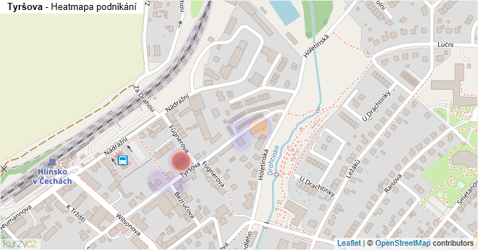Tyršova - mapa podnikání