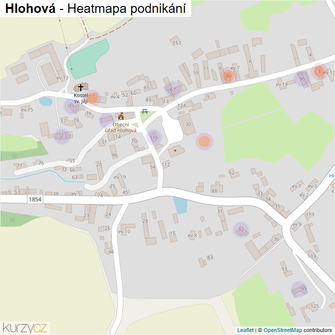 Mapa Hlohová - Firmy v části obce.