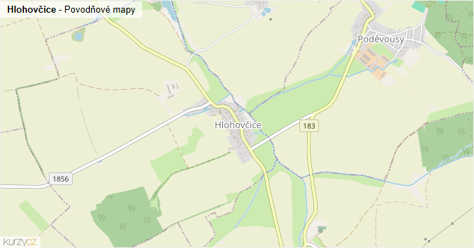 Hlohovčice - záplavové mapy stoleté vody