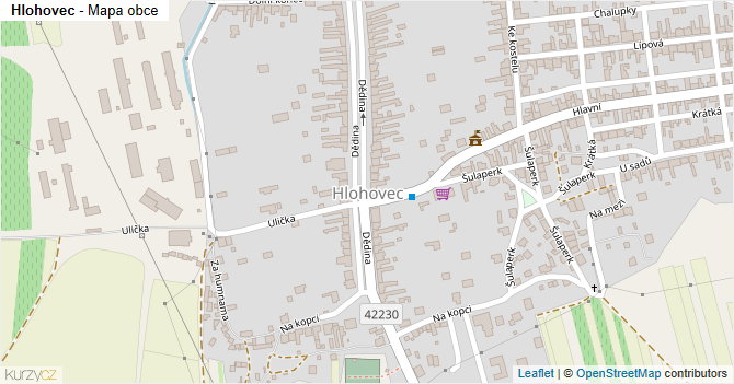 Hlohovec - mapa obce
