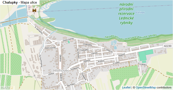 Chalupky - mapa ulice