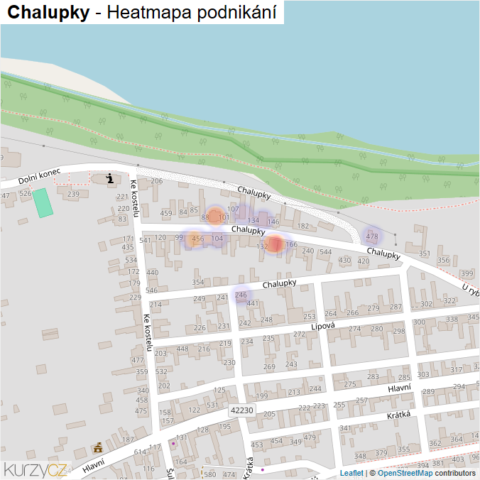 Mapa Chalupky - Firmy v ulici.