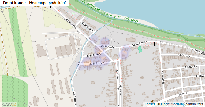 Dolní konec - mapa podnikání