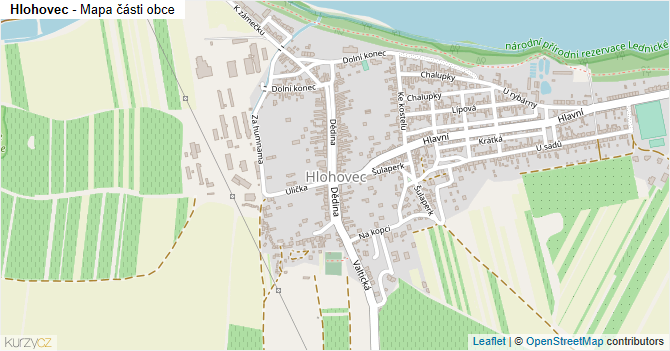 Hlohovec - mapa části obce