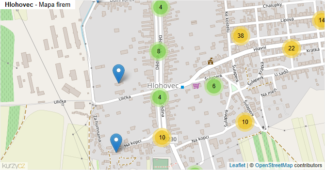 Hlohovec - mapa firem