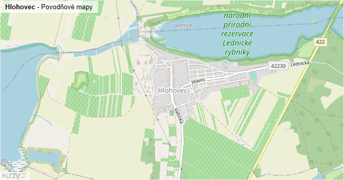 Hlohovec - záplavové mapy stoleté vody