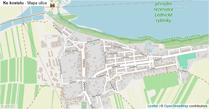 Ke kostelu - mapa ulice