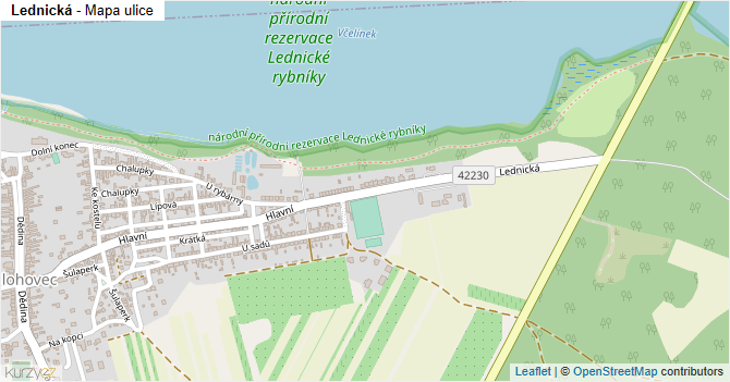 Lednická - mapa ulice